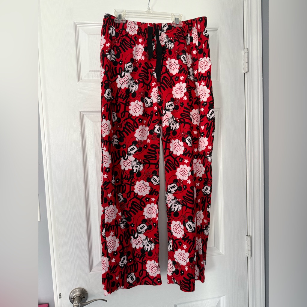 Disney Store Red Pajama Pants With Mickey Mouse Design